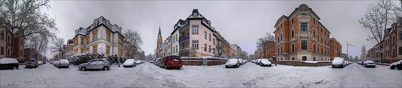 Händelstraße im Winter